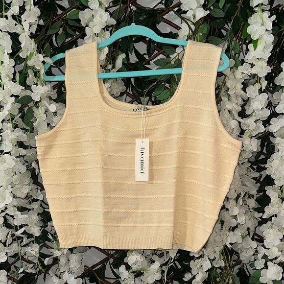 Luxxel Tops - Luxxel Women's Beige Tank Top